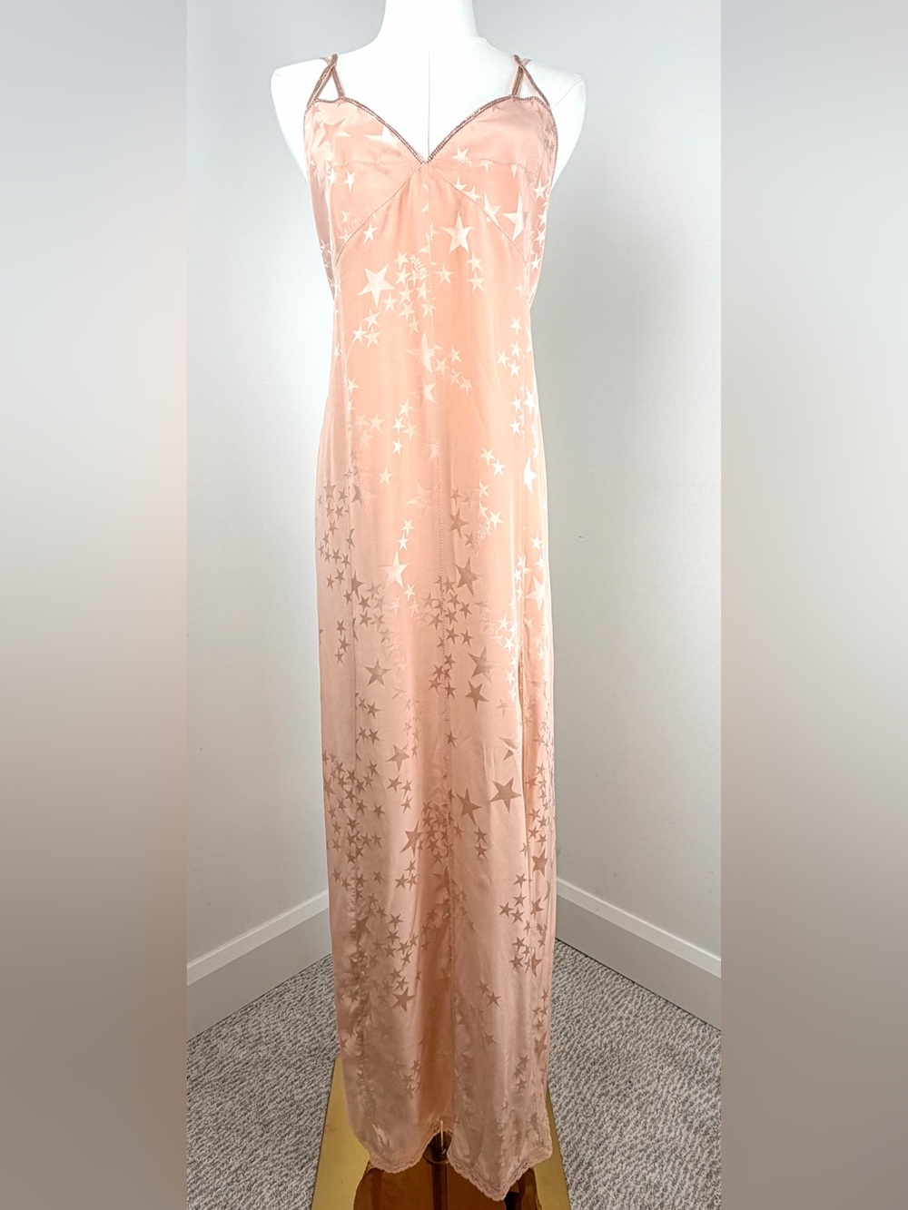 Zadig & Voltaire Pink “Ballerine”Rohal Jac Stars Maxi Dress NWT Small $998 MSRP